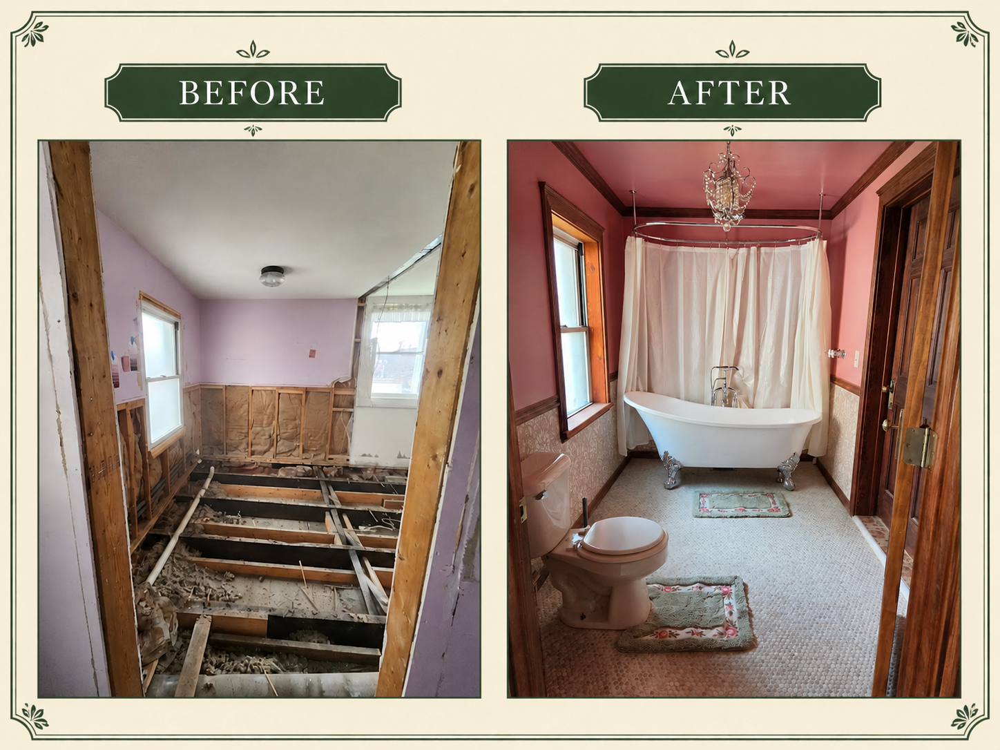 Clawfoot tub bathroom restoration — Society's Project